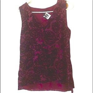 NWT White House Black Market sz 6 sleeveless shirt plum